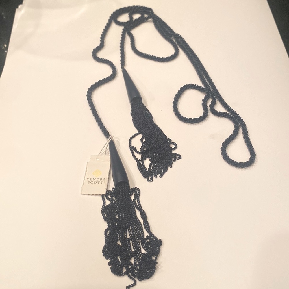 Kendra Scott Lariat Necklace Navy NWT
